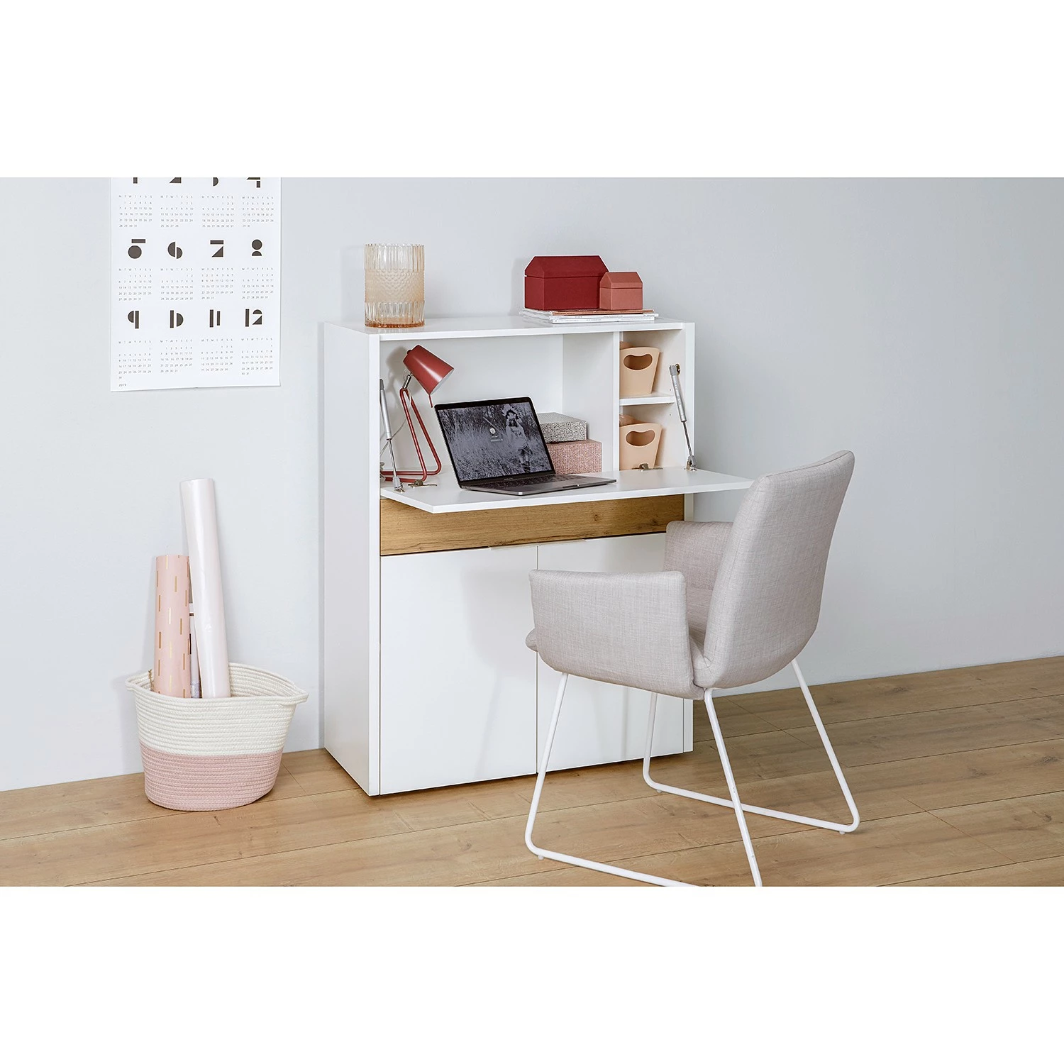 Jahnke Sekretär MC 110 - Wildeiche Dekor / Weiß 6 Jahnke Sekretär MC 110 - Wildeiche Dekor / Weiß – Bild 4