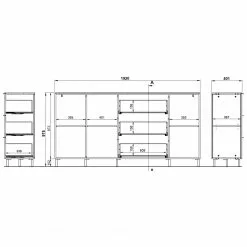 Germania Sideboard California II - Weiß -Büromöbel Verkäufe 1000206698 200305 17323000128 SKETCH DETAILS P000000001000206698 sketch