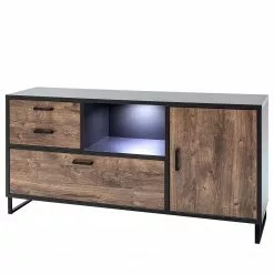 Red Living Sideboard Hixson - Eiche Barrique Dekor / Schwarz