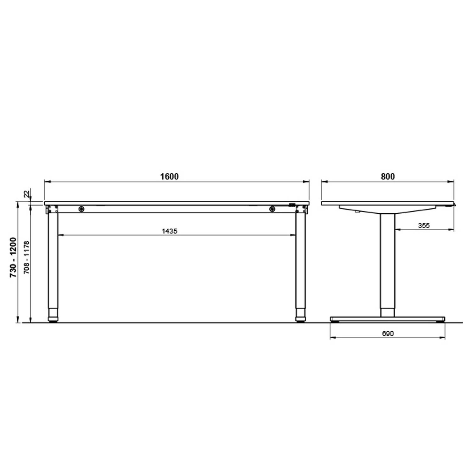 Germania Schreibtisch GW-Agenda II - (elektrisch höhenverstellbar) - Lichtgrau - Breite: 160 cm 11 Germania Schreibtisch GW-Agenda II - (elektrisch höhenverstellbar) - Lichtgrau - Breite: 160 cm – Bild 9