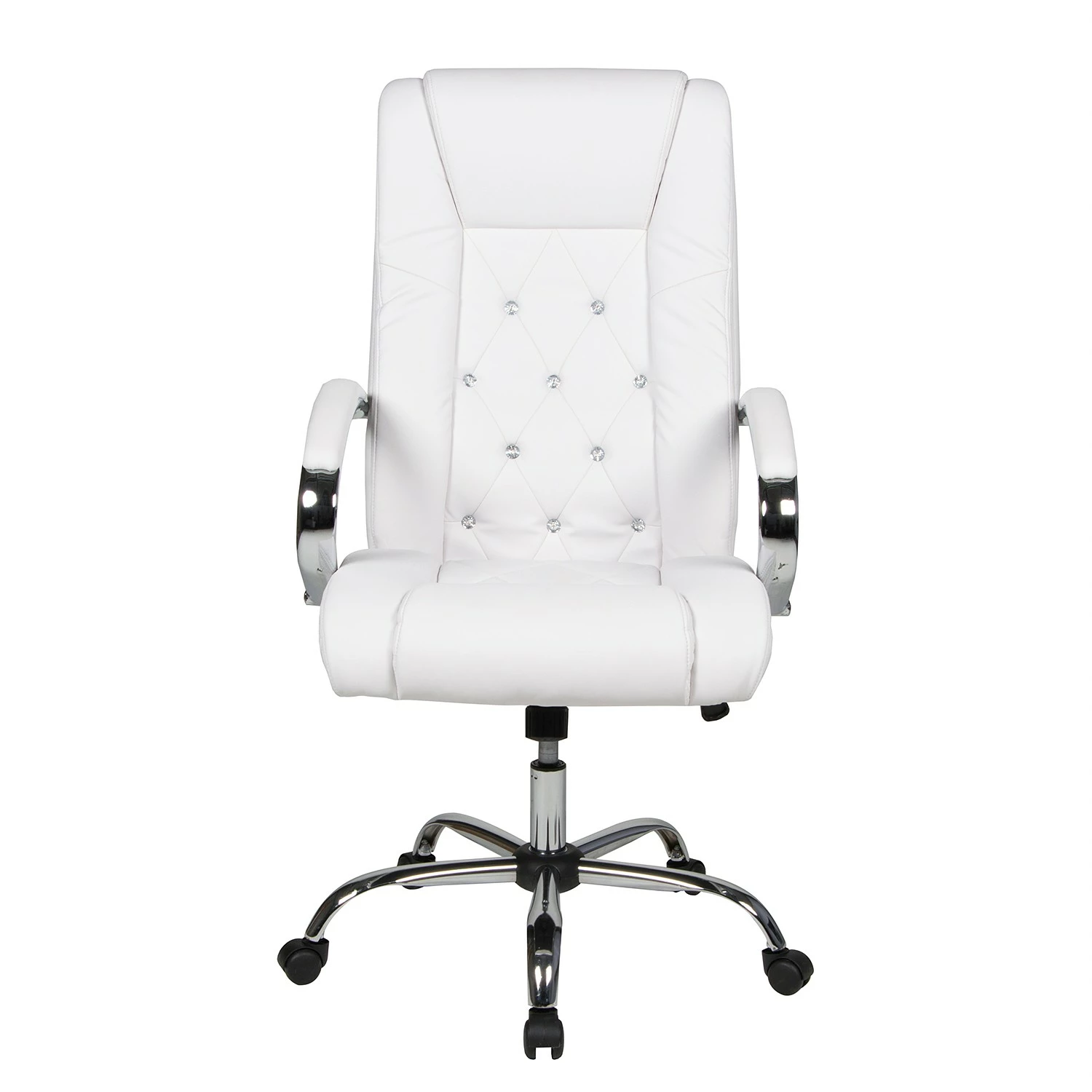 Duo Collection Chefsessel Cedric - Kunstleder / Metall - Weiß / Chrom 4 Duo Collection Chefsessel Cedric - Kunstleder / Metall - Weiß / Chrom – Bild 2