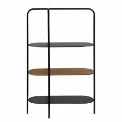 Red Living Regal Laukaa - Stahl / Echtholzfurnier - Schwarz / Walnuss -Büromöbel Verkäufe 1000210882 200625 07314500002 DETAILS P000000001000210882