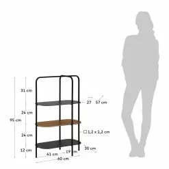 Red Living Regal Laukaa - Stahl / Echtholzfurnier - Schwarz / Walnuss -Büromöbel Verkäufe 1000210882 200625 07315000006 SKETCH DETAILS P000000001000210882 sketch