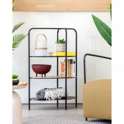 Red Living Regal Laukaa - Stahl / Echtholzfurnier - Schwarz / Walnuss -Büromöbel Verkäufe 1000210882 200824 12200400013 MOOD DETAILS P000000001000210882 mood