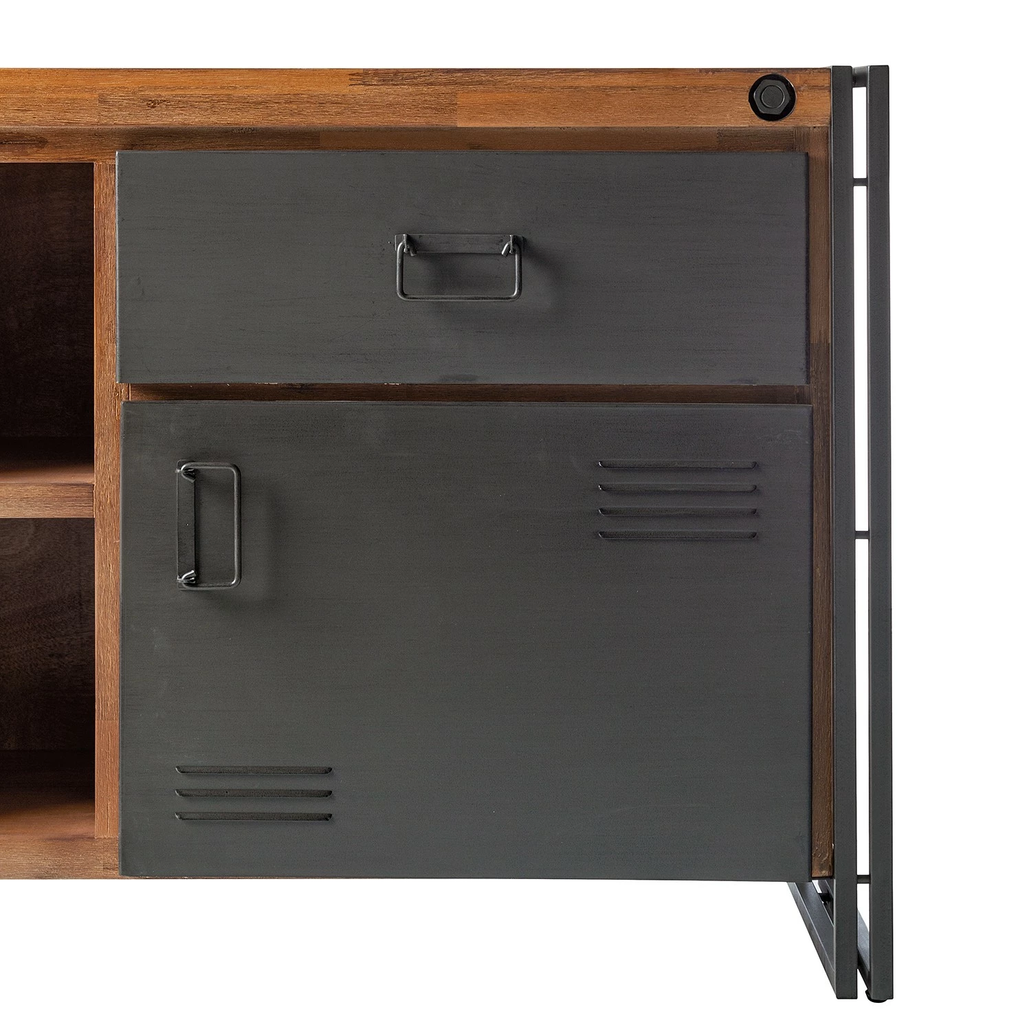 Ars manufacti Sideboard Manchester VI - Akazie massiv / Metall - Akazie / Anthrazit 10 Ars manufacti Sideboard Manchester VI - Akazie massiv / Metall - Akazie / Anthrazit – Bild 8