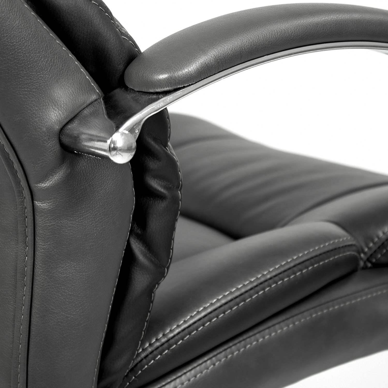 Furnitive Chefsessel Blackford XXL - Kunstleder / Metall - Grau / Chrom 9 Furnitive Chefsessel Blackford XXL - Kunstleder / Metall - Grau / Chrom – Bild 7