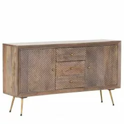 Naturoo Sideboard Turlock - Mango massiv / Metall - Mango / Gold
