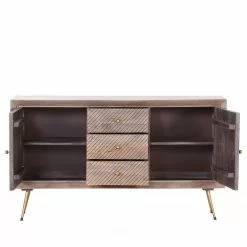Naturoo Sideboard Turlock - Mango massiv / Metall - Mango / Gold -Büromöbel Verkäufe 1000211467 200504 13495000234 DETAILS P000000001000211467