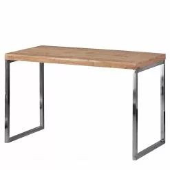 Furnitive Schreibtisch Gloster - Akazie massiv / Metall - Akazie / Chrom