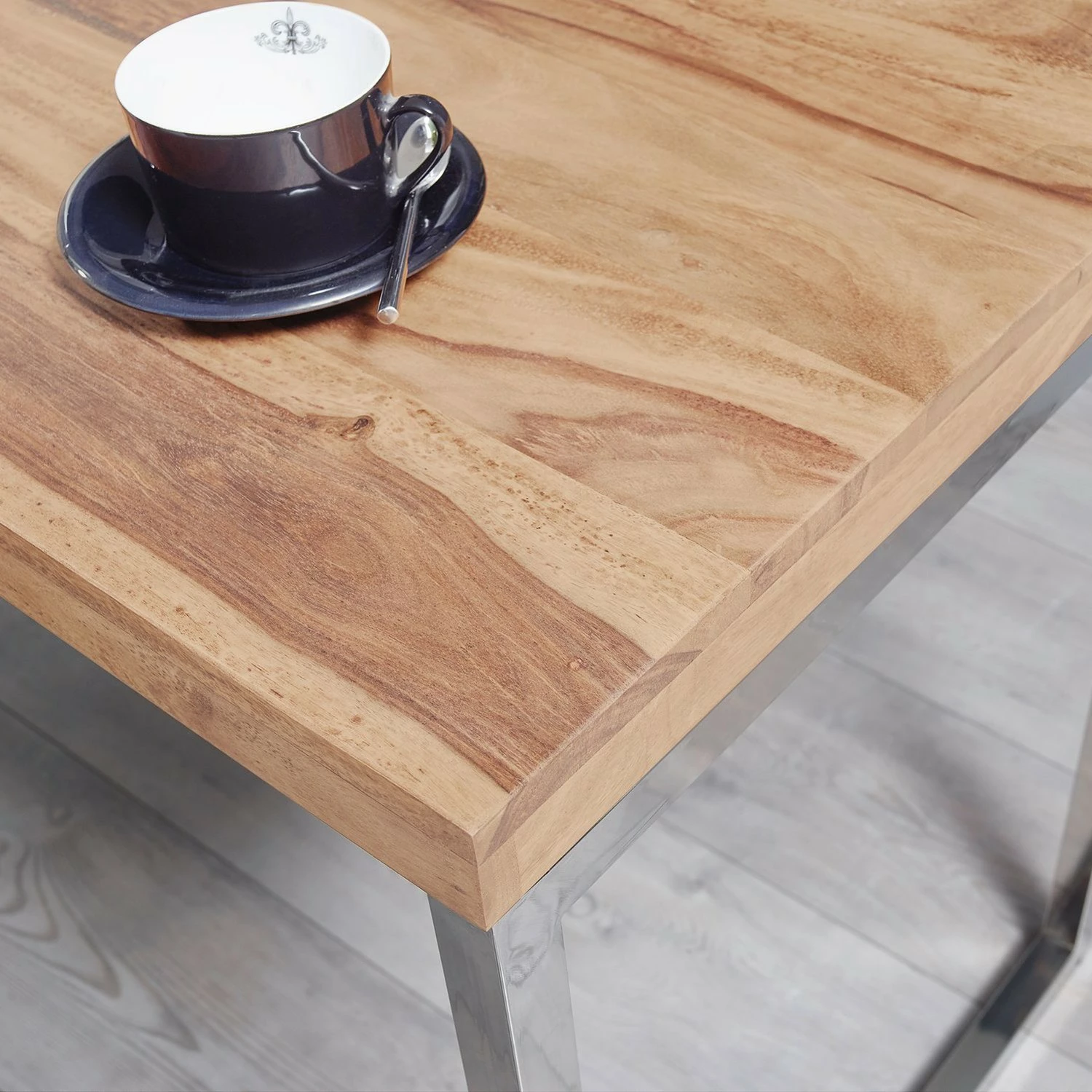 Furnitive Schreibtisch Gloster - Akazie massiv / Metall - Akazie / Chrom 7 Furnitive Schreibtisch Gloster - Akazie massiv / Metall - Akazie / Chrom – Bild 5