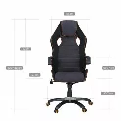 Furnitive Gaming Chair Vance - Webstoff / Flachgewebe - Schwarz / Orange -Büromöbel Verkäufe 1000211723 200506 12473100082 SKETCH DETAILS P000000001000211723 sketch
