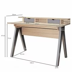 Furnitive Schreibtisch Juuma - Eiche Sonoma Dekor / Dunkelgrau -Büromöbel Verkäufe 1000211735 200506 12473300158 SKETCH DETAILS P000000001000211735 sketch