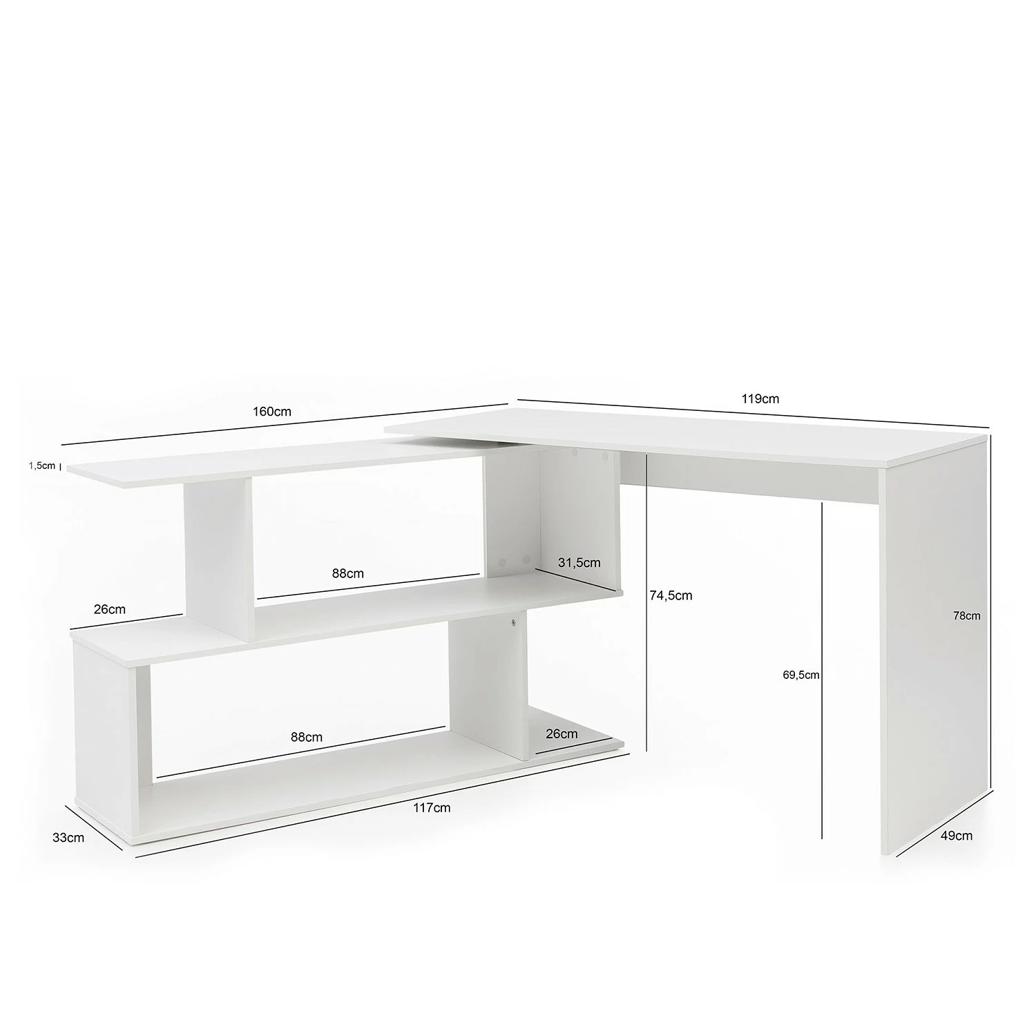 Furnitive Schreibtisch Coden - Weiß 9 Furnitive Schreibtisch Coden - Weiß – Bild 7