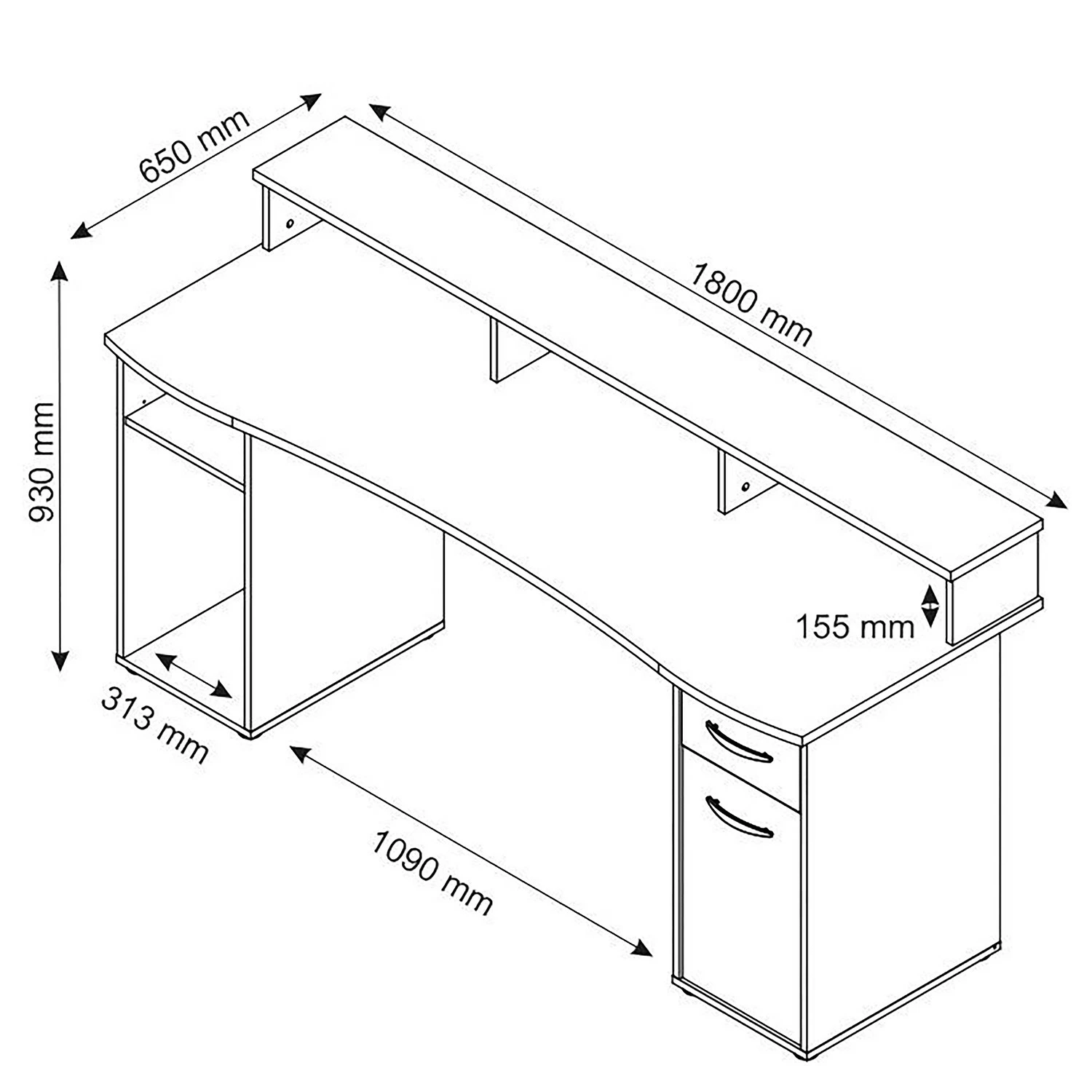 Furnitive Schreibtisch Gambell - Anthrazit 7 Furnitive Schreibtisch Gambell - Anthrazit – Bild 5