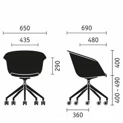 Sedus Bürostuhl on spot - Kunststoff - Grau / Schwarz -Büromöbel Verkäufe 1000212430 200507 14155300223 SKETCH DETAILS P000000001000212430 sketch