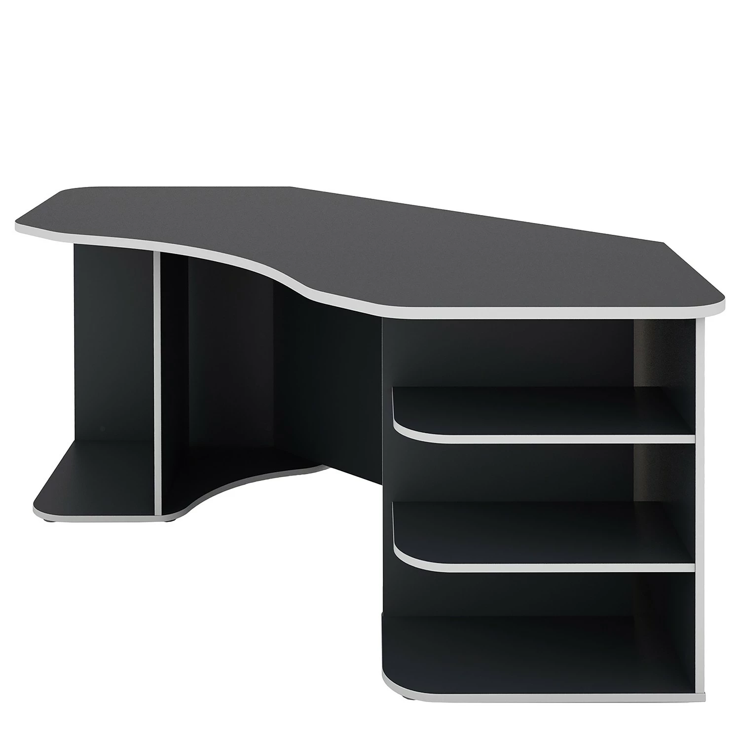 Furnitive Eckschreibtisch Crosswoods - Anthrazit / Weiß 3 Furnitive Eckschreibtisch Crosswoods - Anthrazit / Weiß