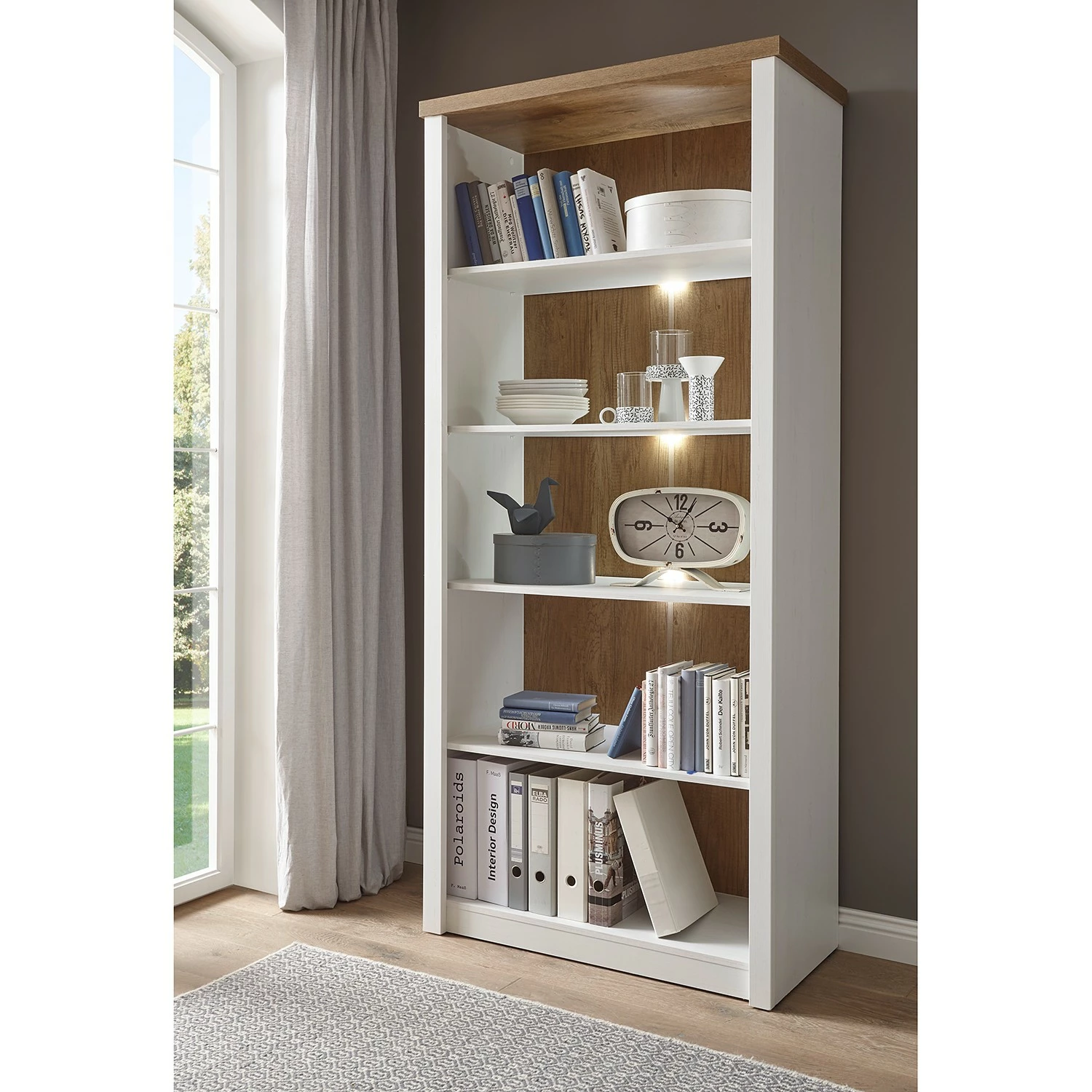 Norrwood Regal Proville I - Eiche Weiß Dekor / Eiche Dekor 4 Norrwood Regal Proville I - Eiche Weiß Dekor / Eiche Dekor – Bild 2