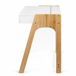 Temahome Schreibtisch Aura - Eiche teilmassiv - Matt Weiß / Eiche -Büromöbel Verkäufe 1000214008 200527 06041200005 DETAILS P000000001000214008