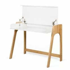 Temahome Schreibtisch Aura - Eiche teilmassiv - Matt Weiß / Eiche -Büromöbel Verkäufe 1000214008 200527 06041400006 DETAILS P000000001000214008