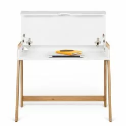 Temahome Schreibtisch Aura - Eiche teilmassiv - Matt Weiß / Eiche -Büromöbel Verkäufe 1000214008 200527 06041600009 DETAILS P000000001000214008