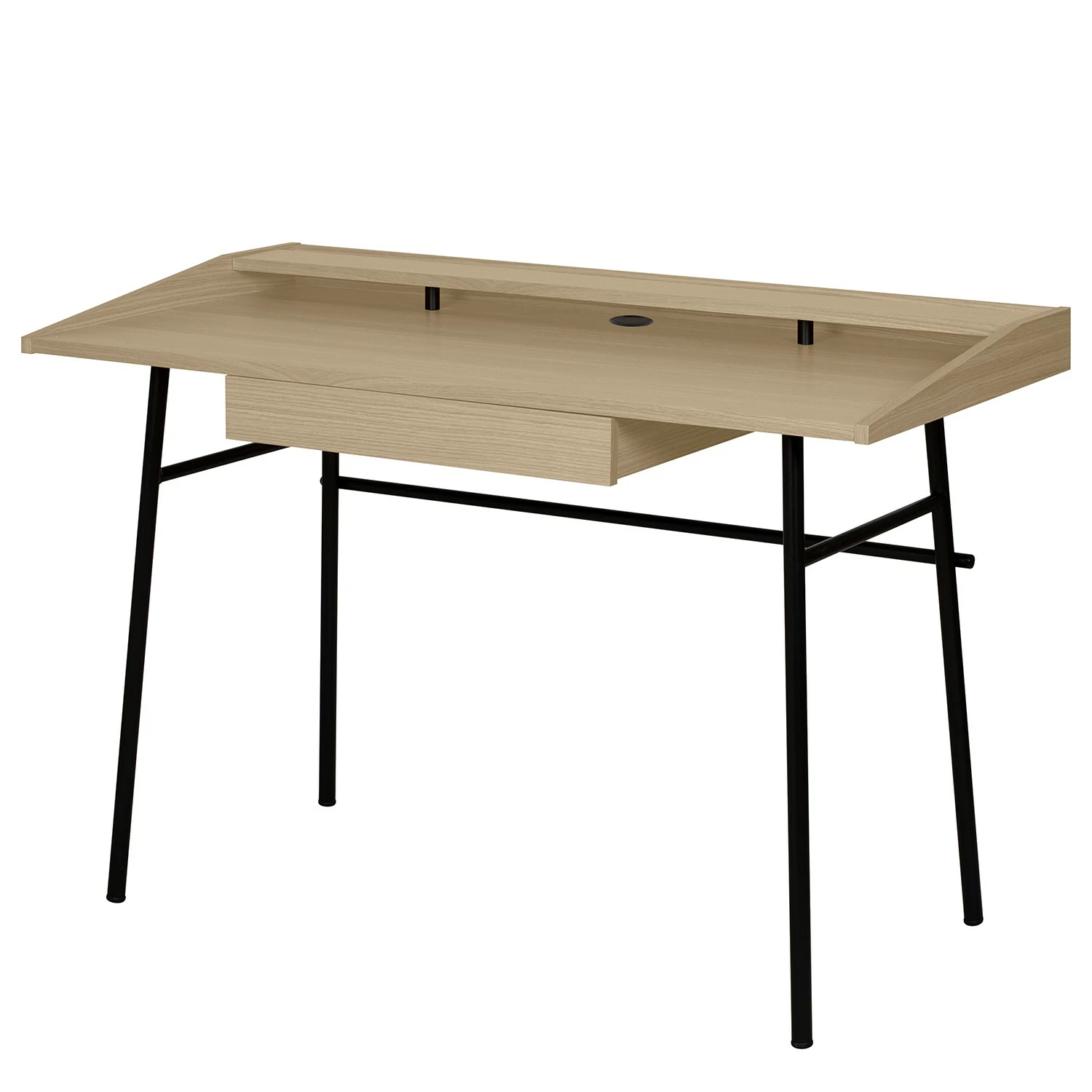 Temahome Schreibtisch Ply II - Eiche teilmassiv / Metall - Eiche Hell / Schwarz 3 Temahome Schreibtisch Ply II - Eiche teilmassiv / Metall - Eiche Hell / Schwarz