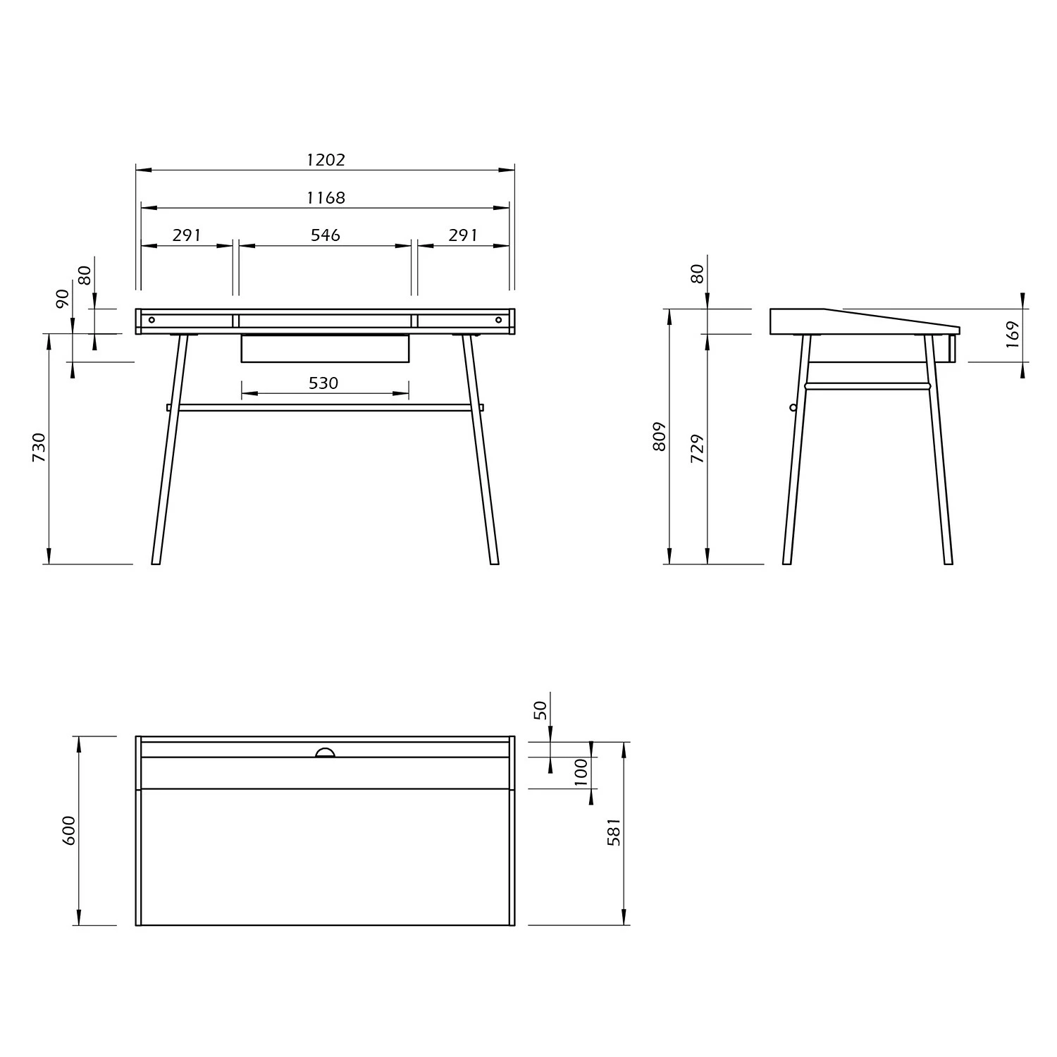 Temahome Schreibtisch Ply II - Eiche teilmassiv / Metall - Eiche Hell / Schwarz 13 Temahome Schreibtisch Ply II - Eiche teilmassiv / Metall - Eiche Hell / Schwarz – Bild 11