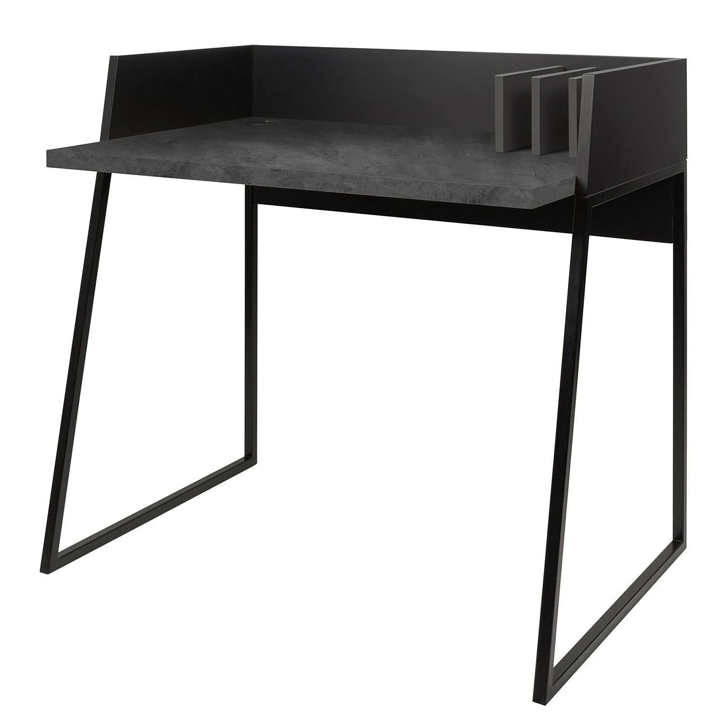Temahome Schreibtisch Volga - Metall - Beton Dekor Schwarz / Schwarz 3 Temahome Schreibtisch Volga - Metall - Beton Dekor Schwarz / Schwarz