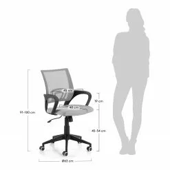 Furnitive Bürostuhl Elrick - Nylon & Mesh / Stahl - Grau / Schwarz -Büromöbel Verkäufe 1000214311 200609 07301200008 SKETCH DETAILS P000000001000214311 sketch