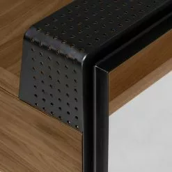 Furnitive Schreibtisch Newlin - Walnuss teilmassiv / Metall - Walnuss / Schwarz -Büromöbel Verkäufe 1000214317 200609 07301500012 DETAILS P000000001000214317