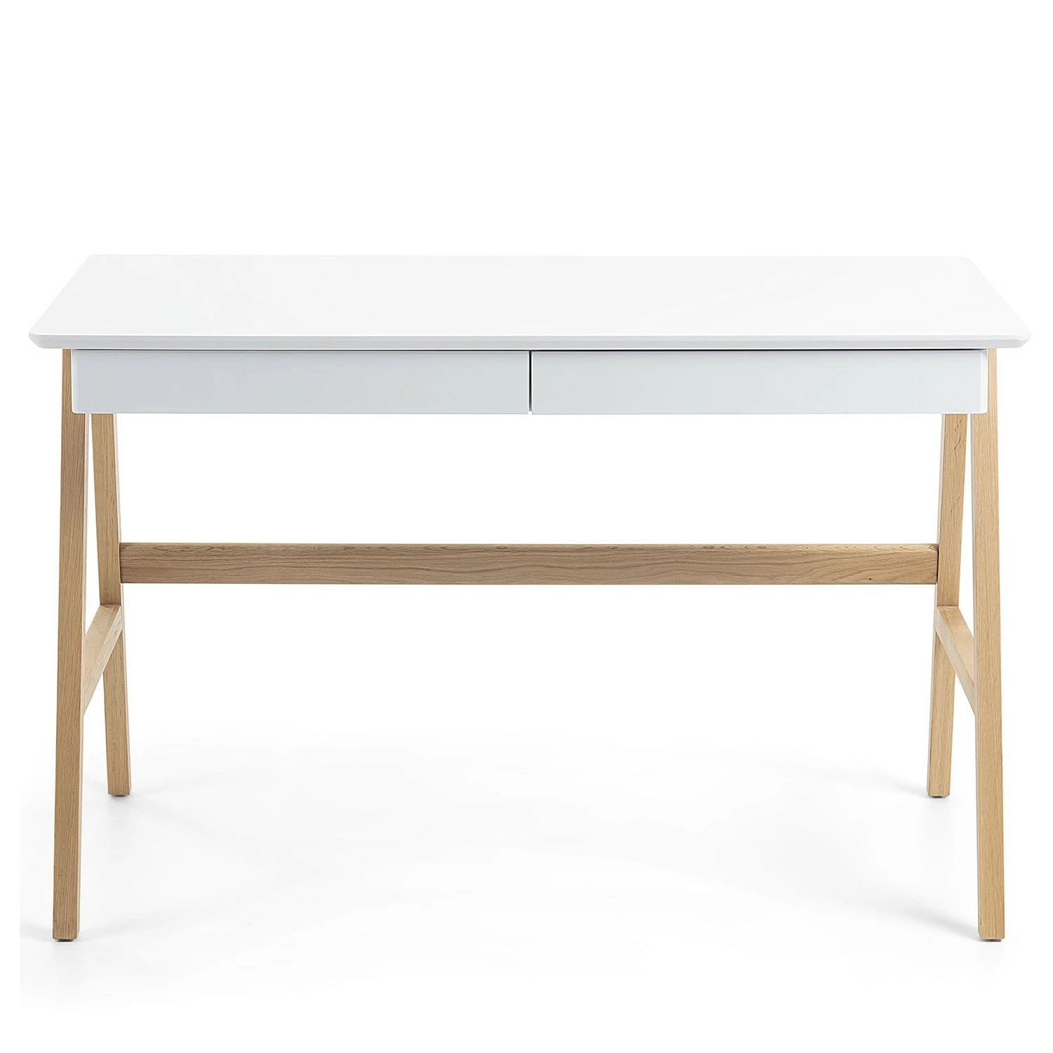 Furnitive Schreibtisch Nilos - Eiche teilmassiv - Weiß / Eiche 6 Furnitive Schreibtisch Nilos - Eiche teilmassiv - Weiß / Eiche – Bild 4