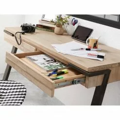 Furnitive Schreibtisch Downey - Akazie massiv / Stahl - Akazie Hell / Vintage Anthrazit -Büromöbel Verkäufe 1000214327 200609 07310400068 MOOD DETAILS P000000001000214327 mood