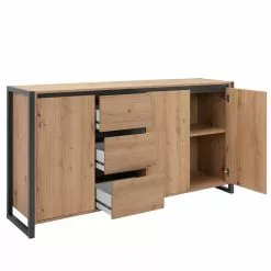 Red Living Sideboard Denville - Eiche Artisan Dekor / Anthrazit -Büromöbel Verkäufe 1000214505 200608 14181400159 DETAILS P000000001000214505