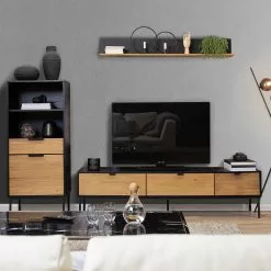 Studio Copenhagen Regal Xavi - Echtholzfurnier / Metall - Eiche / Eiche Schwarz -Büromöbel Verkäufe 1000218026 220107 12570000066 MOOD DETAILS P000000001000218026 mood