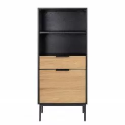 Studio Copenhagen Regal Xavi - Echtholzfurnier / Metall - Eiche / Eiche Schwarz -Büromöbel Verkäufe 1000218026 220107 12570000080 DETAILS P000000001000218026