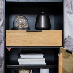 Studio Copenhagen Regal Xavi - Echtholzfurnier / Metall - Eiche / Eiche Schwarz -Büromöbel Verkäufe 1000218026 220107 12570100092 DETAILS P000000001000218026