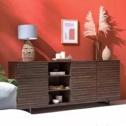 Studio Copenhagen Sideboard Kirley III - Akazie massiv - Akazie Dunkel -Büromöbel Verkäufe 1000218057 210420 08100100002 MOOD DETAILS P000000001000218057 mood