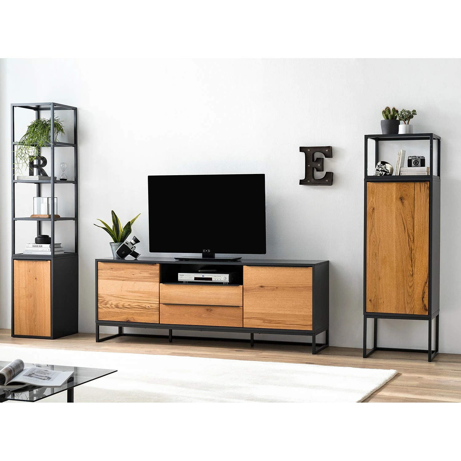 Red Living Regal Barview - Echtholzfurnier - Eiche / Anthrazit 16 Red Living Regal Barview - Echtholzfurnier - Eiche / Anthrazit – Bild 14