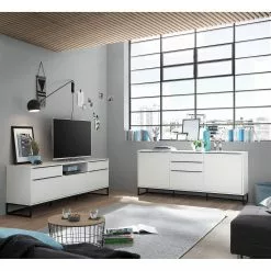 Fredriks Sideboard White Hall II - Matt Weiß / Schwarz -Büromöbel Verkäufe 1000218367 210303 08540300001 MOOD DETAILS P000000001000218367 mood