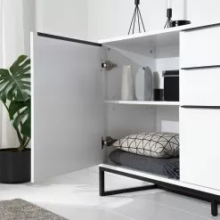 Fredriks Sideboard White Hall II - Matt Weiß / Schwarz -Büromöbel Verkäufe 1000218367 210521 08364500005 DETAILS P000000001000218367