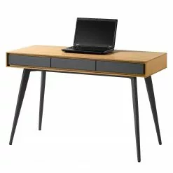 Studio Copenhagen Schreibtisch Danica - Echtholzfurnier - Matt Dunkelgrau / Esche