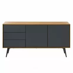 Studio Copenhagen Sideboard Danica - Echtholzfurnier - Matt Dunkelgrau / Esche -Büromöbel Verkäufe 1000220479 201113 13034600048 DETAILS P000000001000220479