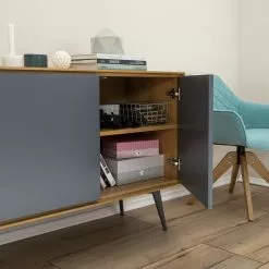 Studio Copenhagen Sideboard Danica - Echtholzfurnier - Matt Dunkelgrau / Esche -Büromöbel Verkäufe 1000220479 201113 13035200053 DETAILS P000000001000220479