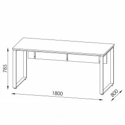 Maja Möbel Schreibtisch Trendo - Anthrazit / Weiß - Breite: 180 cm -Büromöbel Verkäufe 1000220600 200824 06313200094 SKETCH DETAILS P000000001000220600 sketch