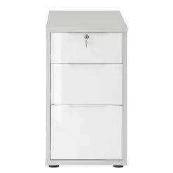 Maja Möbel Container eDJUST III - Platingrau / Weiß Spiegelglanz -Büromöbel Verkäufe 1000220607 200824 06315500128 DETAILS P000000001000220607