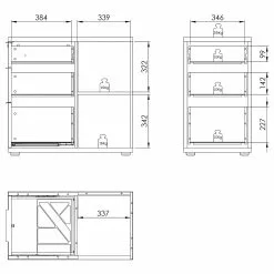 Maja Möbel Container eDJUST III - Platingrau / Weiß Spiegelglanz -Büromöbel Verkäufe 1000220607 200824 06315800131 SKETCH DETAILS P000000001000220607 sketch
