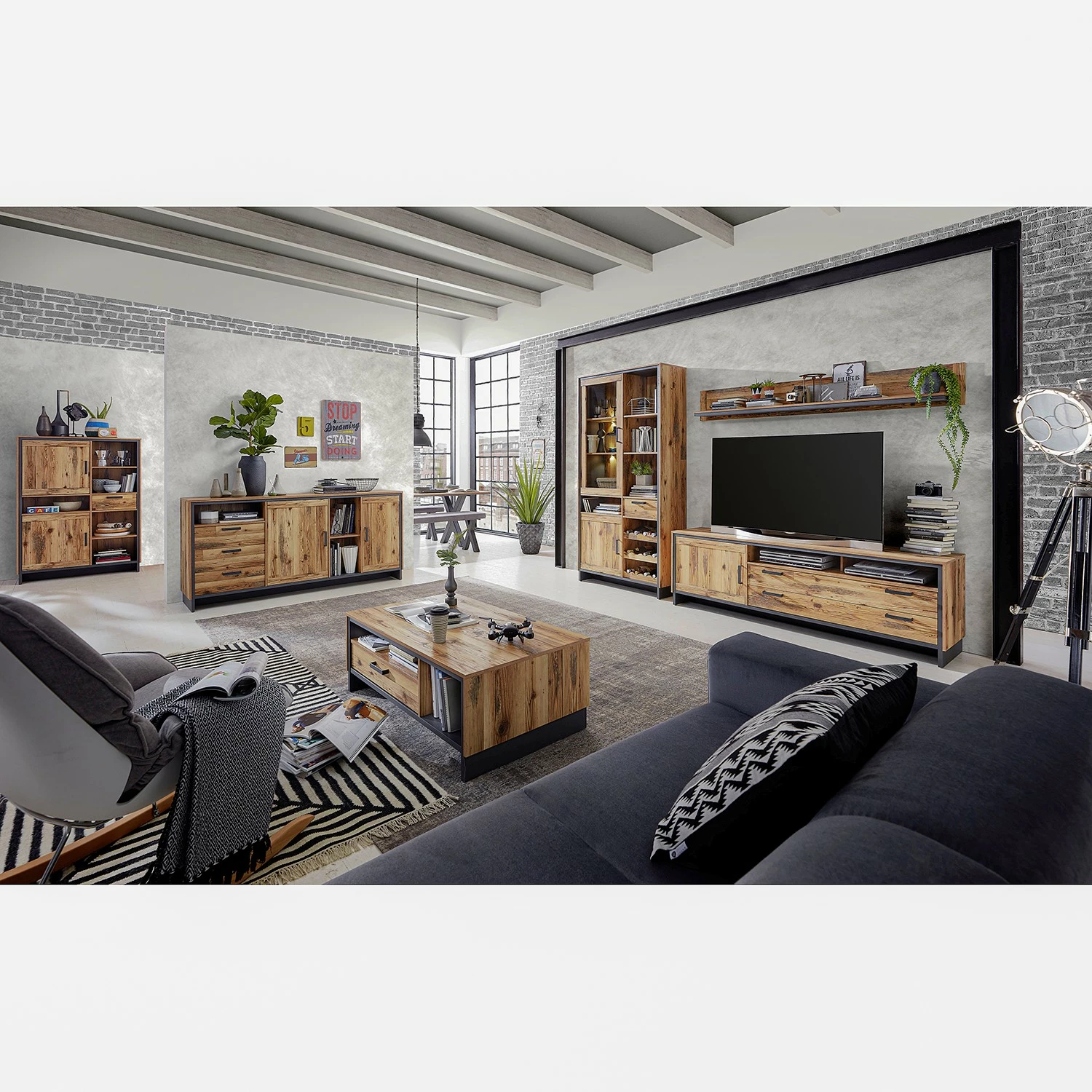 Ridgevalley Sideboard Priay - Lärche Dekor / Graphit 7 Ridgevalley Sideboard Priay - Lärche Dekor / Graphit – Bild 5