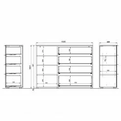 Germania Sideboard Oakland I - Glas - Weiß 11 Germania Sideboard Oakland I - Glas - Weiß -Büromöbel Verkäufe 1000223284 200826 06241600063 SKETCH DETAILS P000000001000223284 sketch