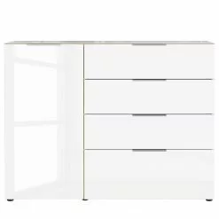 Germania Sideboard Oakland I - Glas - Weiß / Eiche Navarra Dekor -Büromöbel Verkäufe 1000223286 200826 06242700077 DETAILS P000000001000223286