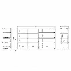Germania Sideboard Oakland II - Glas - Weiß / Eiche Navarra Dekor 13 Germania Sideboard Oakland II - Glas - Weiß / Eiche Navarra Dekor -Büromöbel Verkäufe 1000223287 200826 06243700088 SKETCH DETAILS P000000001000223287 sketch