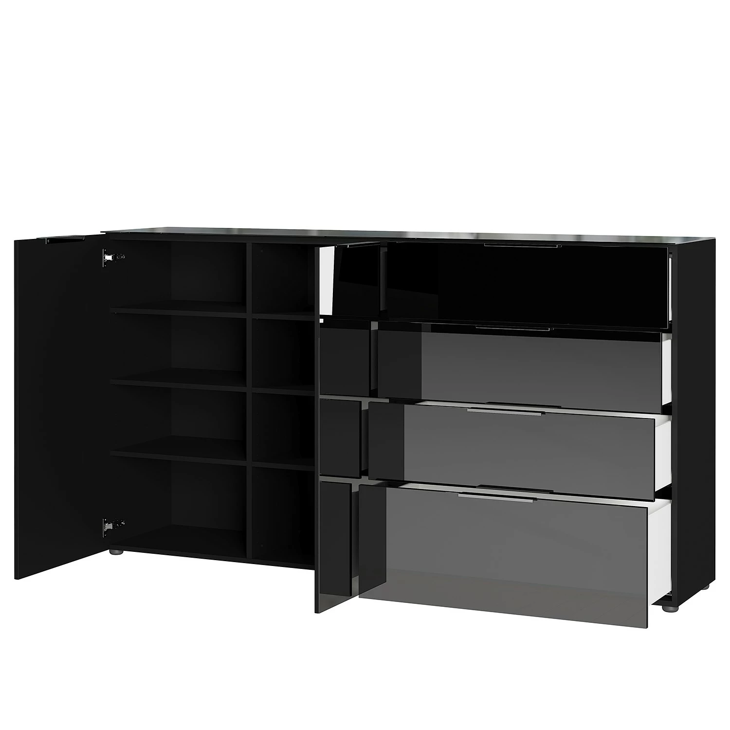 Germania Sideboard Oakland II - Glas - Schwarz 6 Germania Sideboard Oakland II - Glas - Schwarz – Bild 4